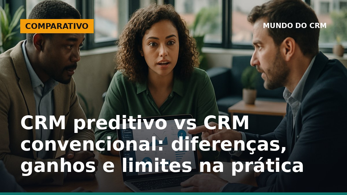 Equipe brasileira analisando dados em CRM preditivo com gráficos em laptop
